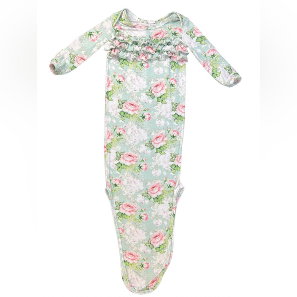 ROCKIN ROYALTY Bamboo Floral Knot Gown - NB